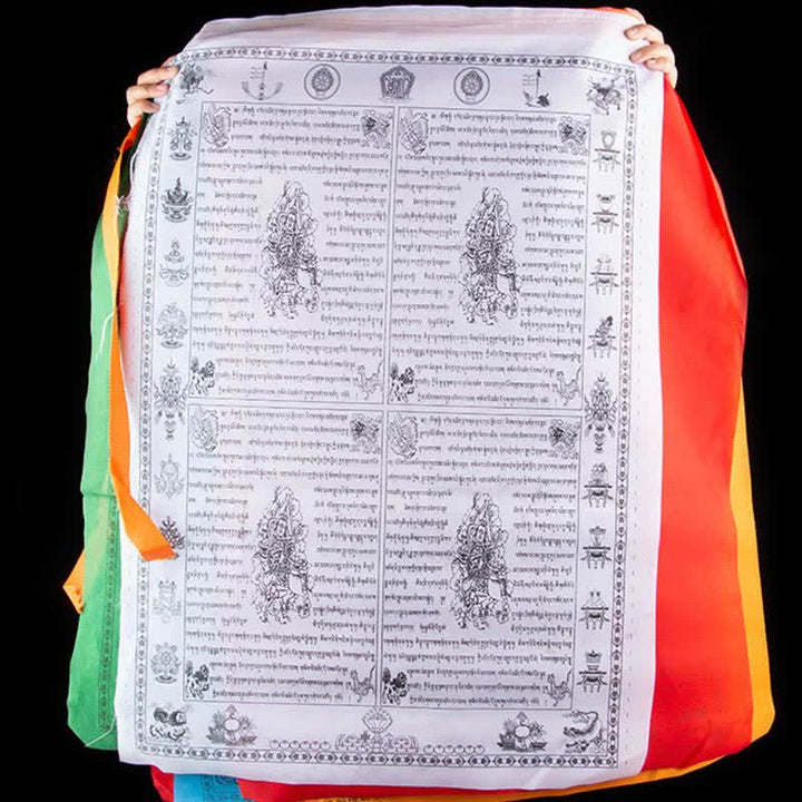 Buddha Stones Tibetan 5 Colors Windhorse Happiness Auspicious Outdoor Prayer Flag - image 7
