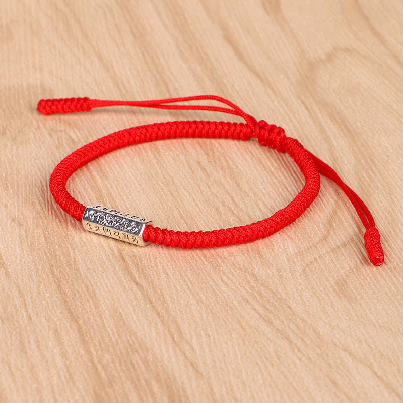 Buddha Stones Om Mani Padme Hum Luck Protection Red String Bracelet - image 4