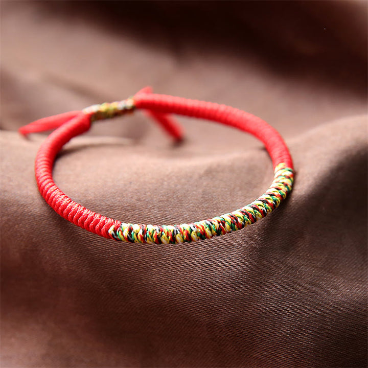 Buddha Stones Tibetan Handmade Multicolor King Kong Knot Luck Strength Braided Bracelet - Red&Multicolor(Wrist Circumference 14-19cm) - image 6