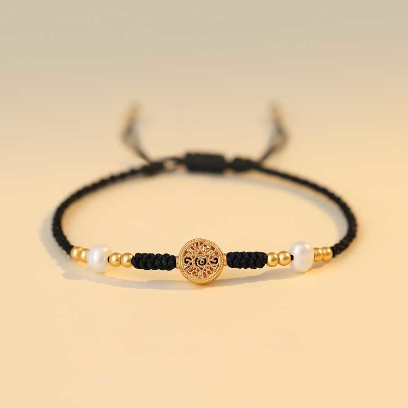 Buddha Stones Copper Coin Fortune Tree Luck Strength Braided Bracelet - Fortune Tree - Black(Wrist Circumference 14-18cm) - image 15