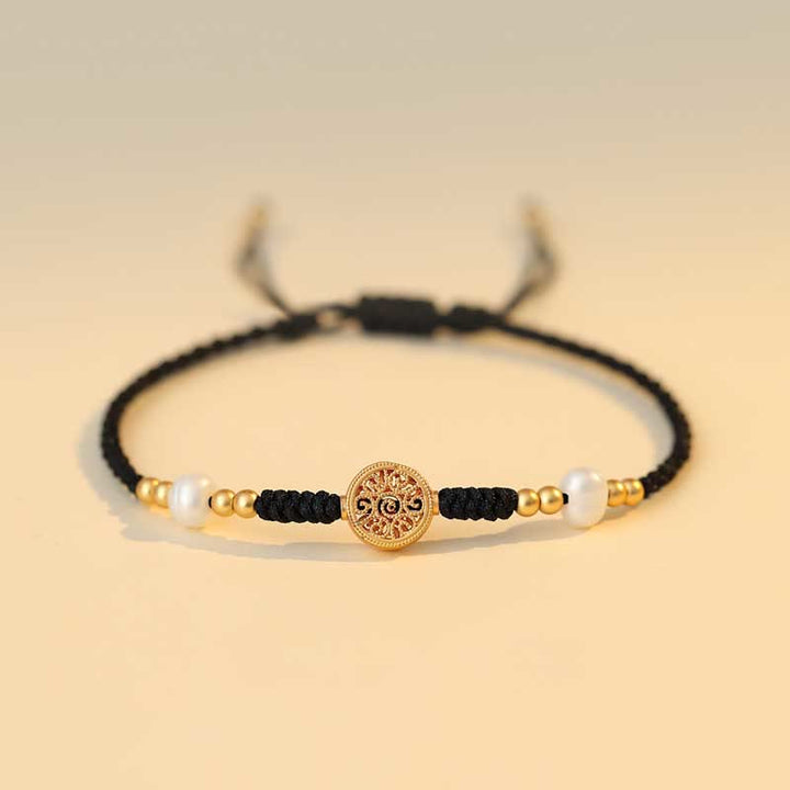 Buddha Stones Copper Coin Fortune Tree Luck Strength Braided Bracelet - Fortune Tree - Black(Wrist Circumference 14-18cm) - image 15