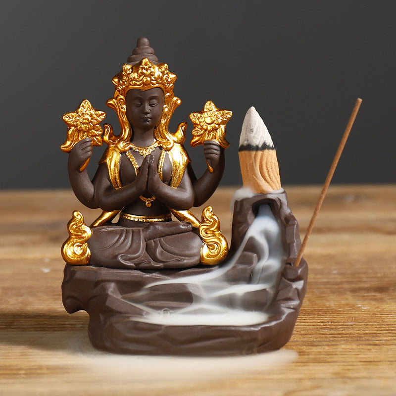 Buddha Stones Tibetan Buddha Healing Incense Burner Decoration - Incense Burner - image 0