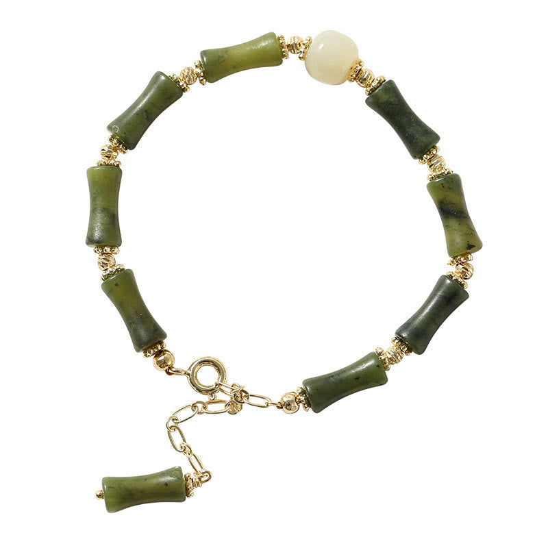 Buddha Stones Glass Bead Bamboo Luck Strength Chain Bracelet - image 11