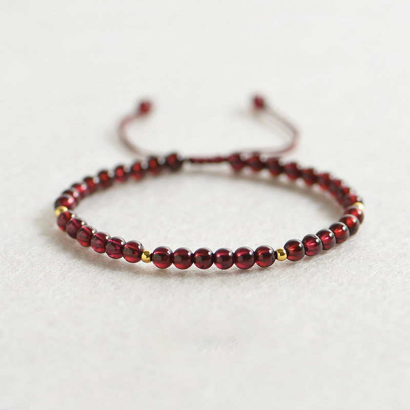 Buddha Stones Natural Garnet Golden Beads Stability Bracelet - Garnet(Purification♥Protection) - image 0