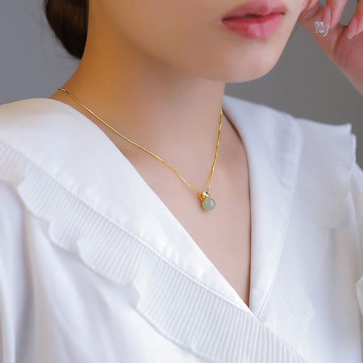 Buddha Stones Lucky Bead Jade Prosperity Chain Necklace Pendant - image 3