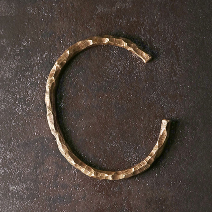 Buddha Stones Tibetan Bump Texture Copper Luck Cuff Bracelet Bangle - image 7