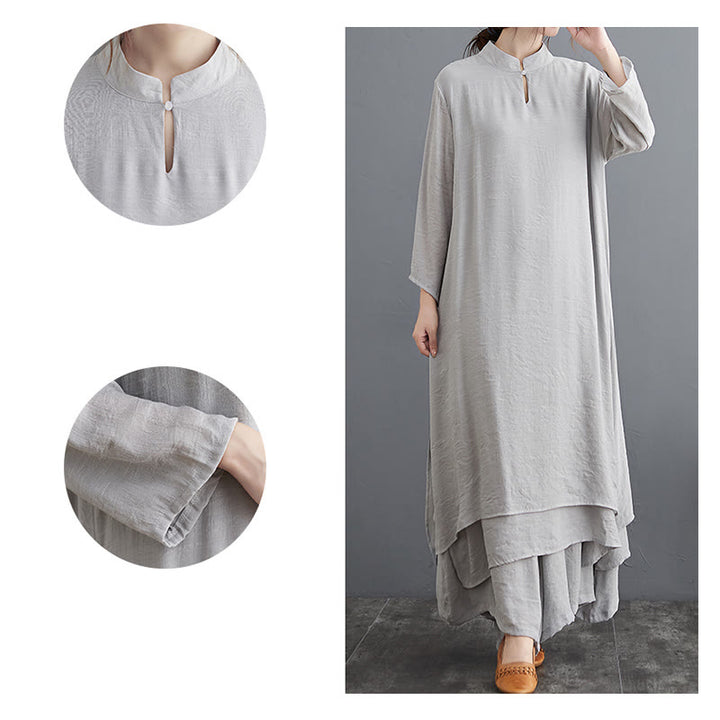 Buddha Stones Simple Pattern Meditation Prayer Spiritual Zen Practice Yoga Clothing Women's Set - image 8