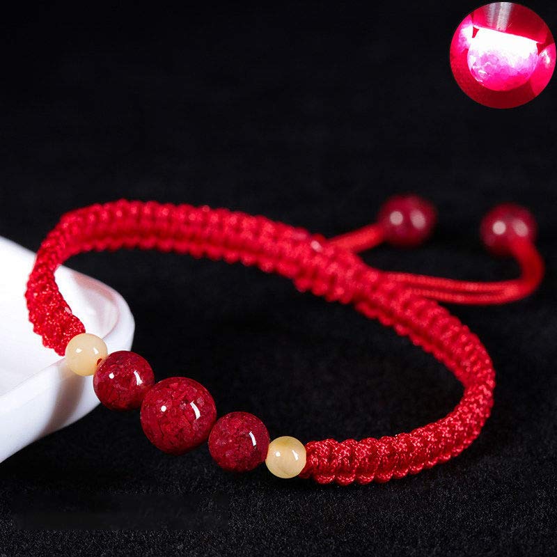 Buddha Stones Cinnabar Blessing Red String Bracelet For Kids - Red(Wrist Circumference 14cm) - 6mm - image 0