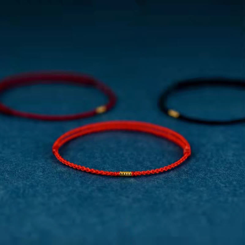 Buddha Stones "Blessings for Clear Connections" 925 Sterling Silver Lucky Golden Bead String Bracelet Anklet Includes Gift Message Card - image 17