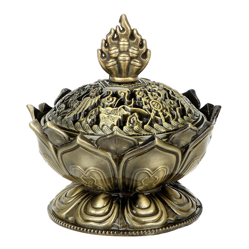 Buddha Stones Tibetan Lotus Shaped Purify Incense Burner - image 13