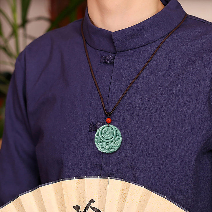 Buddha Stones Dragon Jade Yin Yang Balance Necklace String Pendant - image 2