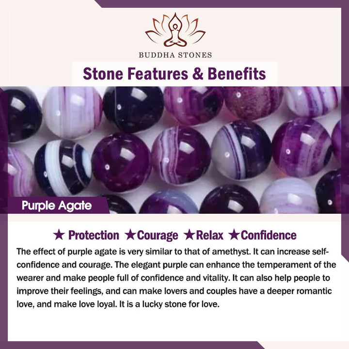 Buddha Stones Purple Agate Protection Bracelet - image 1