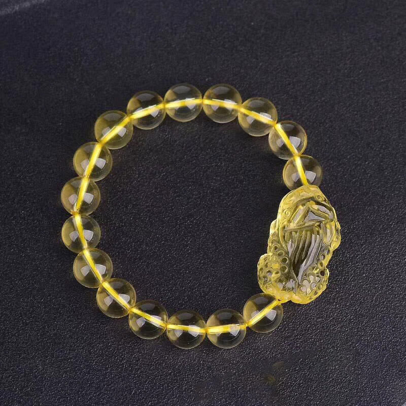 Natural Citrine Pi Xiu Stretch Bracelet - image 2