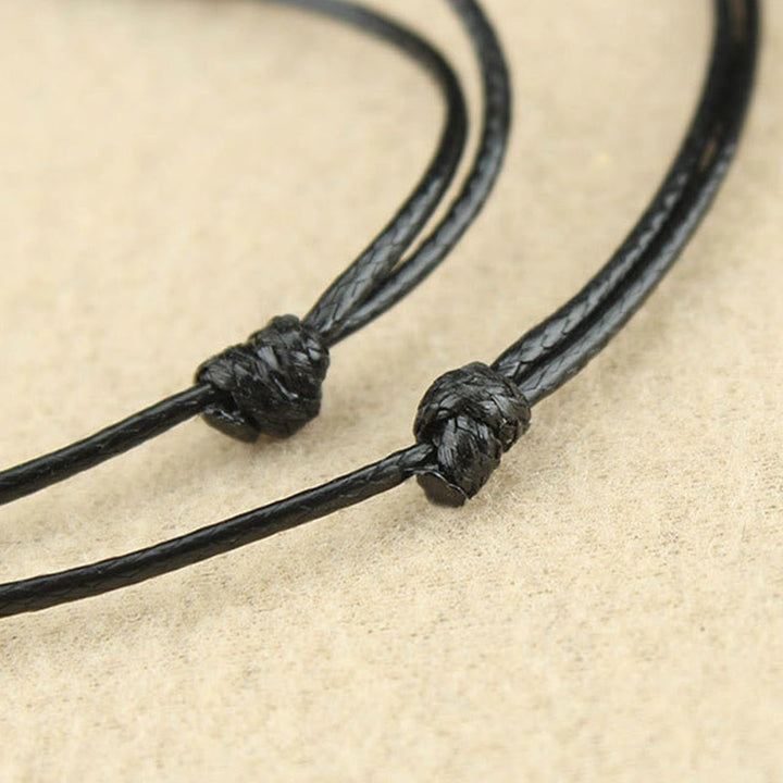 Buddha Stones Red Agate Bead Confidence Leather Rope Necklace Pendant - image 8