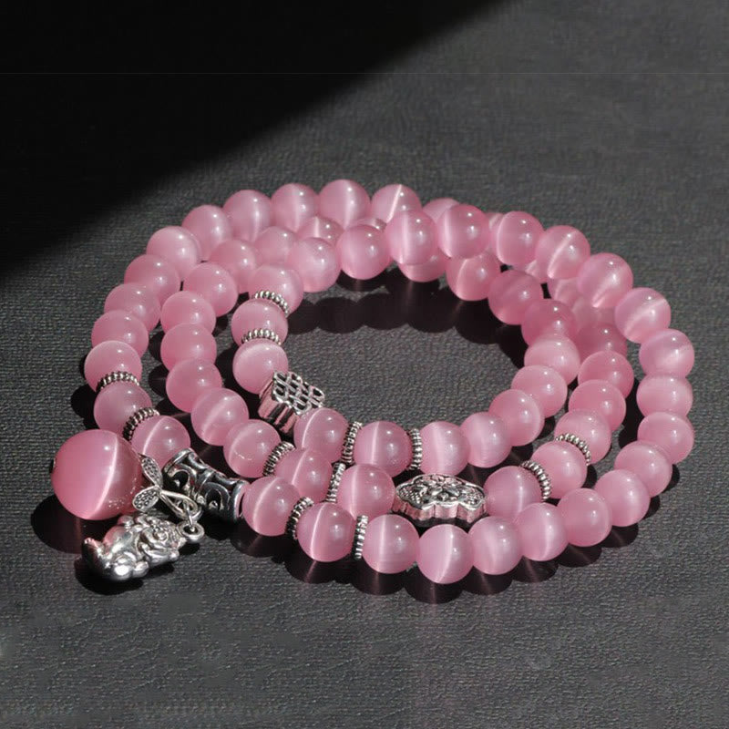 Buddha Stones Cat Eye PiXiu Support Triple Wrap Bracelet - image 27