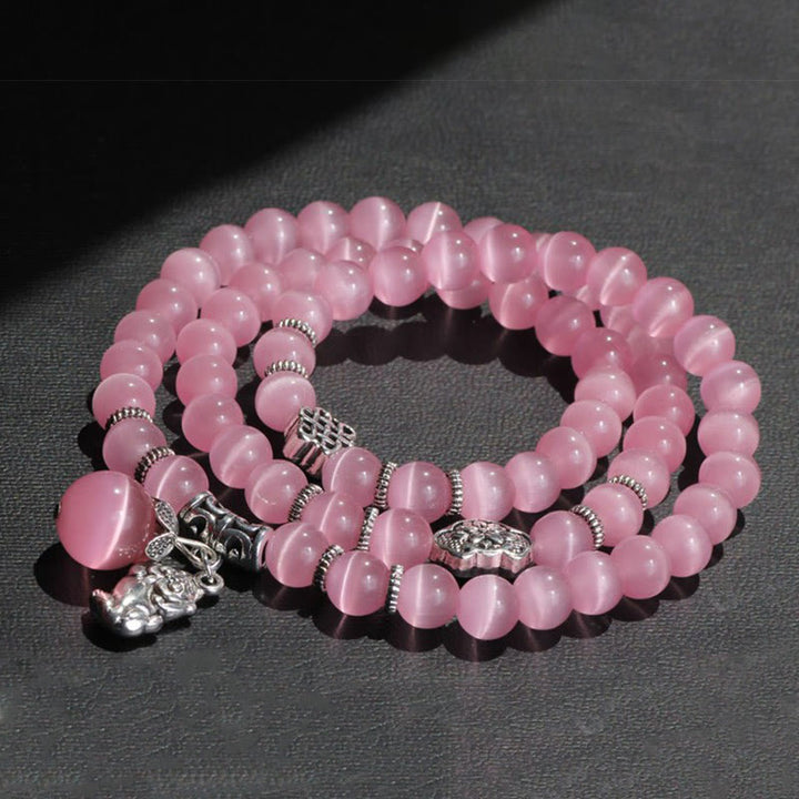 Buddha Stones Cat Eye PiXiu Support Triple Wrap Bracelet - image 27