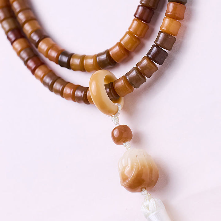 Buddha Stones 108 Mala Beads Bodhi Seed Buddha Hand Lotus Engraved Harmony Bracelet - image 3