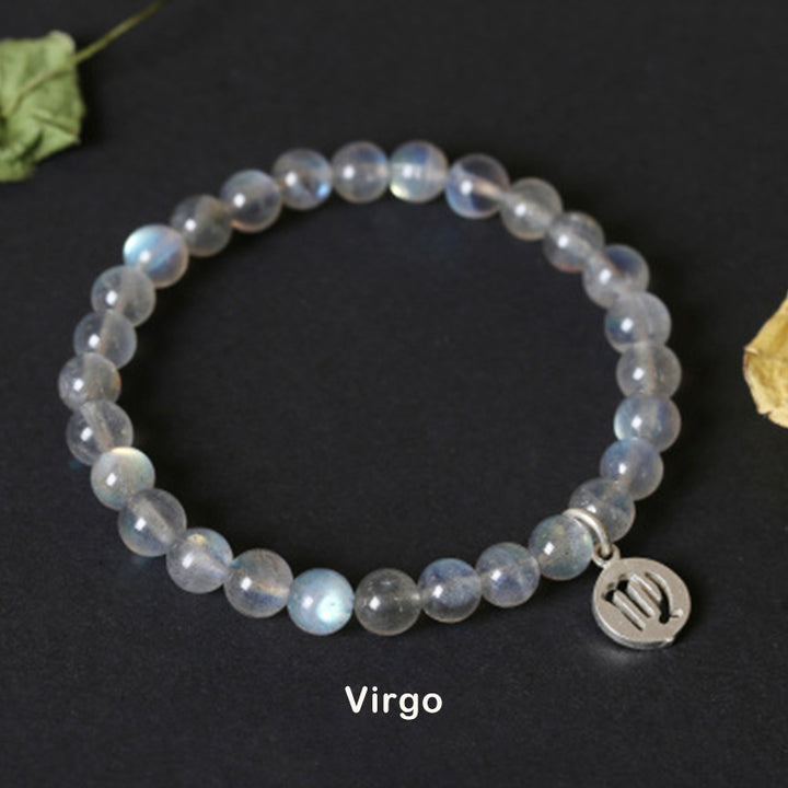 12 Constellations of the Zodiac Moonstone Charming Bracelet - Virgo - image 13