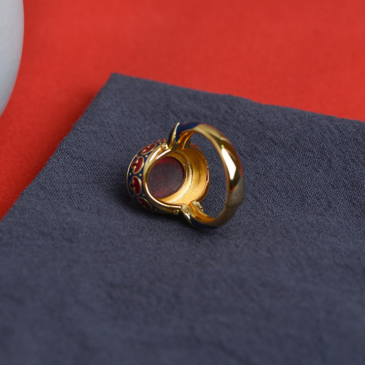 Buddha Stones 925 Sterling Silver Red Corundum Courage Ring - image 4