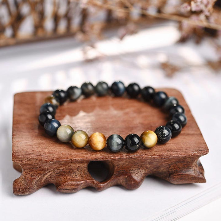 Buddha Stones  Anxiety Stress Healing Crystal Tiger Eye Bead Bracelet - Dreamy Tiger Eye - image 5