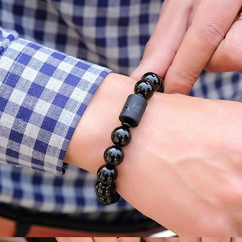 Buddha Stones Soul Cleansing Black Obsidian Phoenix Dragon Bracelet - image 4