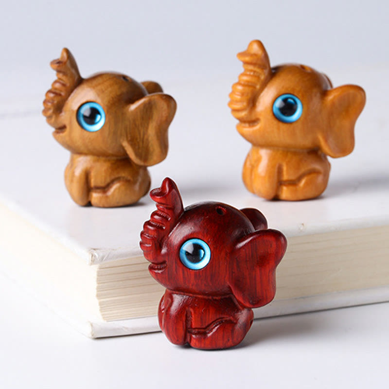 Buddha Stones Sandalwood Small Leaf Red Sandalwood Green Sandalwood Lucky Mini Elephant Carved Protection Decoration - image 27