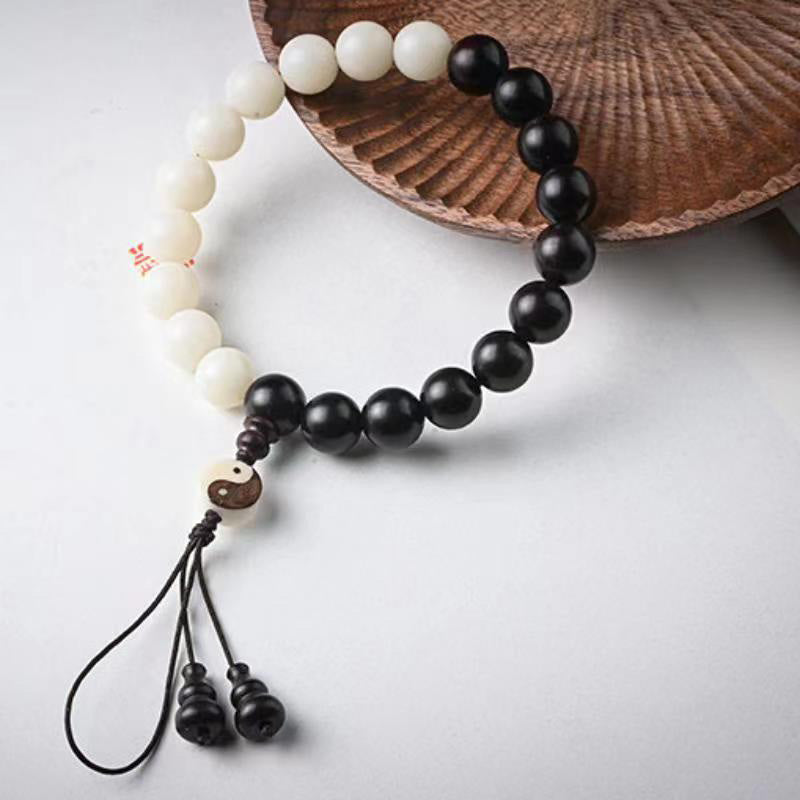 Buddha Stones Ebony YinYang Protection Bracelet Decoration - image 3