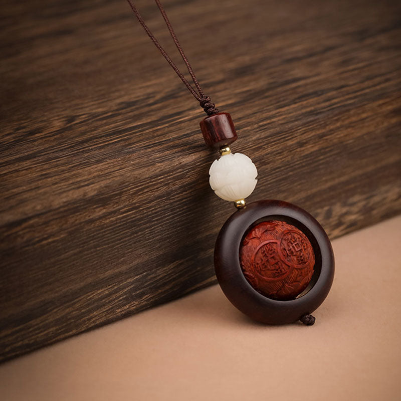 Buddha Stones Tibetan Small Leaf Red Sandalwood Ebony Luck Protection Rotation Decoration - Fortune&Lotus - image 16