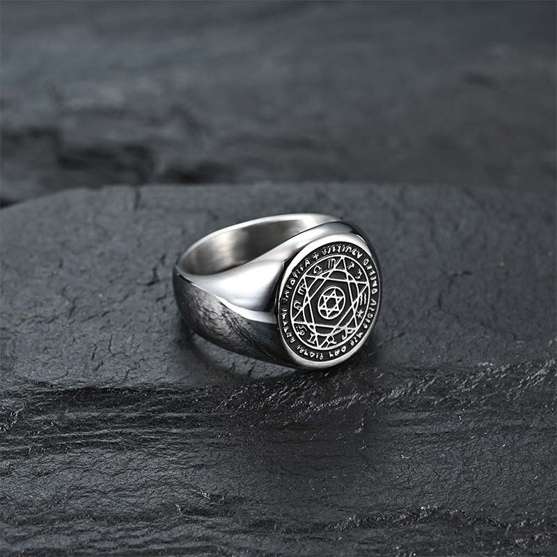 Buddha Stones 12 Constellations of the Zodiac Star of David Protection Ring - image 6