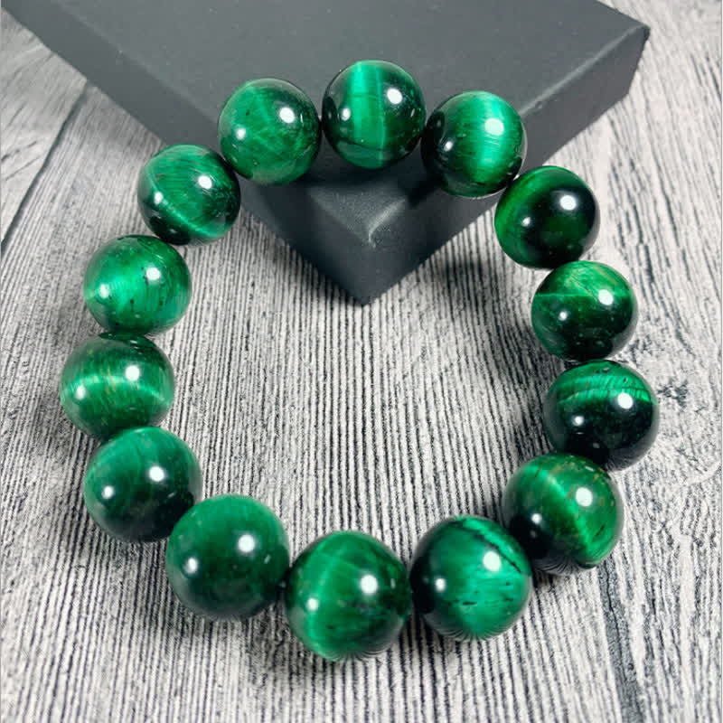 Buddha Stones Natural Green Tiger Eye Strength Bracelet - image 2