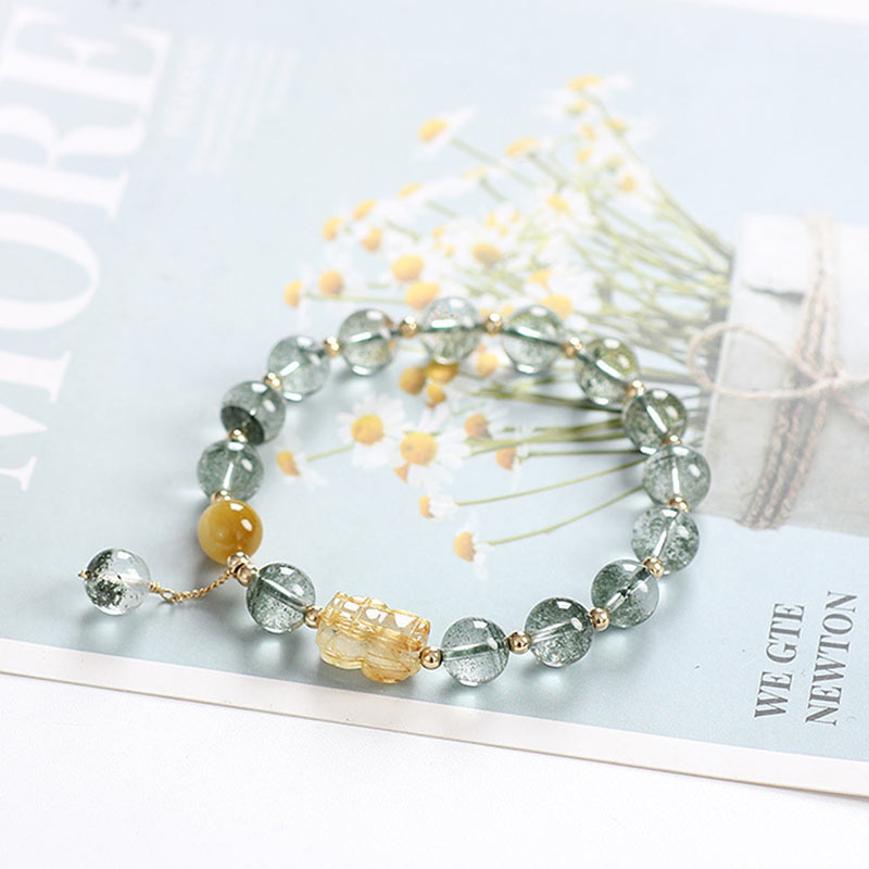 Buddha Stones Green Phantom Citrine PiXiu Confidence Bracelet - image 1