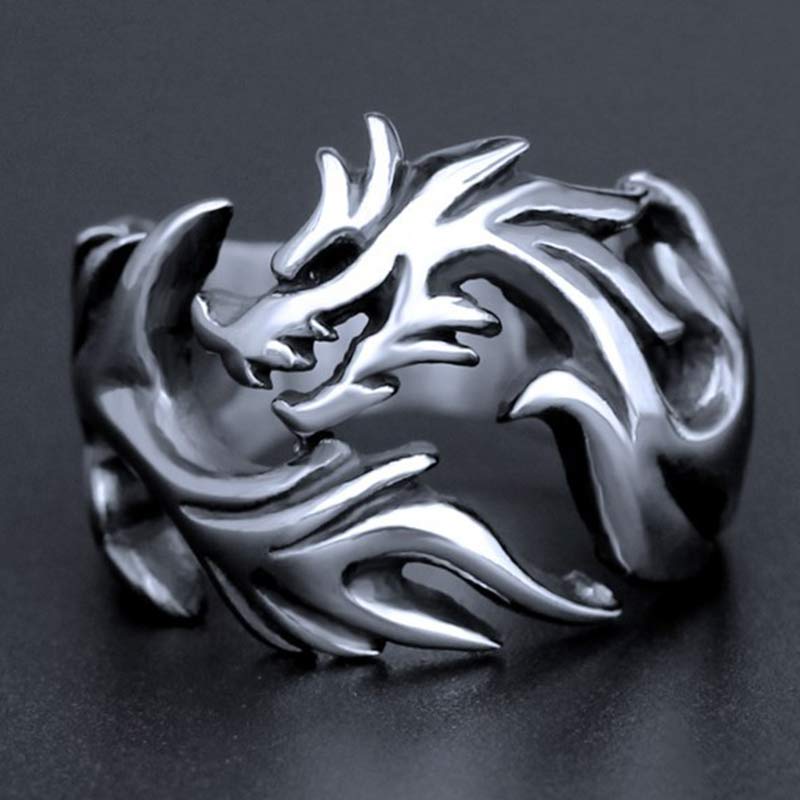 Buddha Stones Dragon Pattern Protection Strength Adjustable Ring - image 14