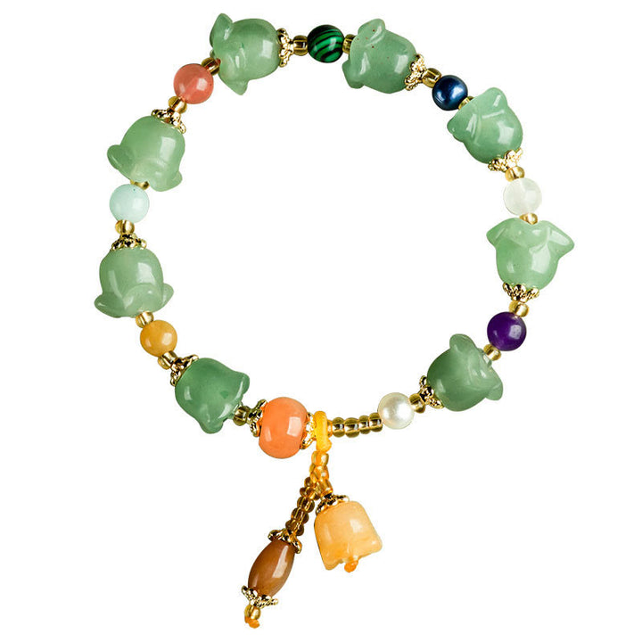 Buddha Stones Green Aventurine Magnolia Flower Luck Bracelet - image 9