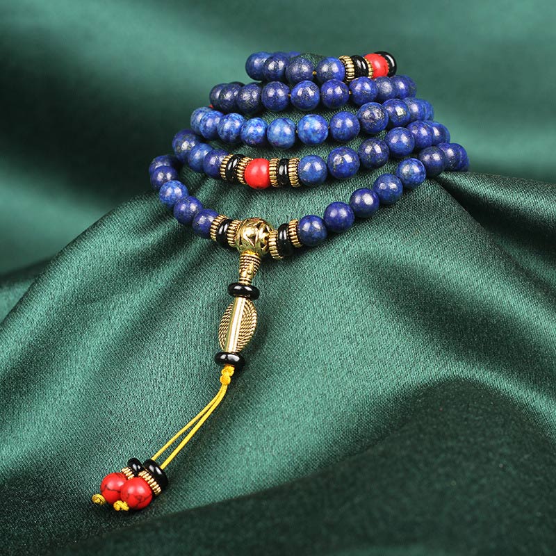 Buddha Stones Tibetan Mala Lapis Lazuli Positive Bracelet - image 2