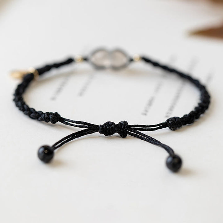 Buddha Stones Chalcedony Round Peace Buckle Positive String Bracelet - image 4