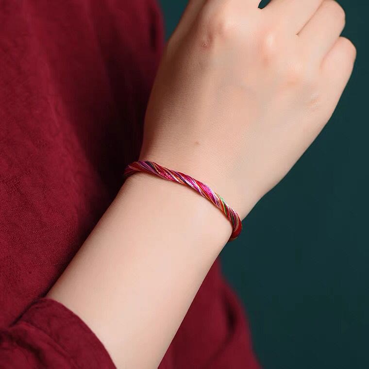 Buddha Stones Tibetan Handmade Five Colorful Thread Dragon Boat Festival Protection Adult Child String Bracelet - Women - 17-18cm - image 1