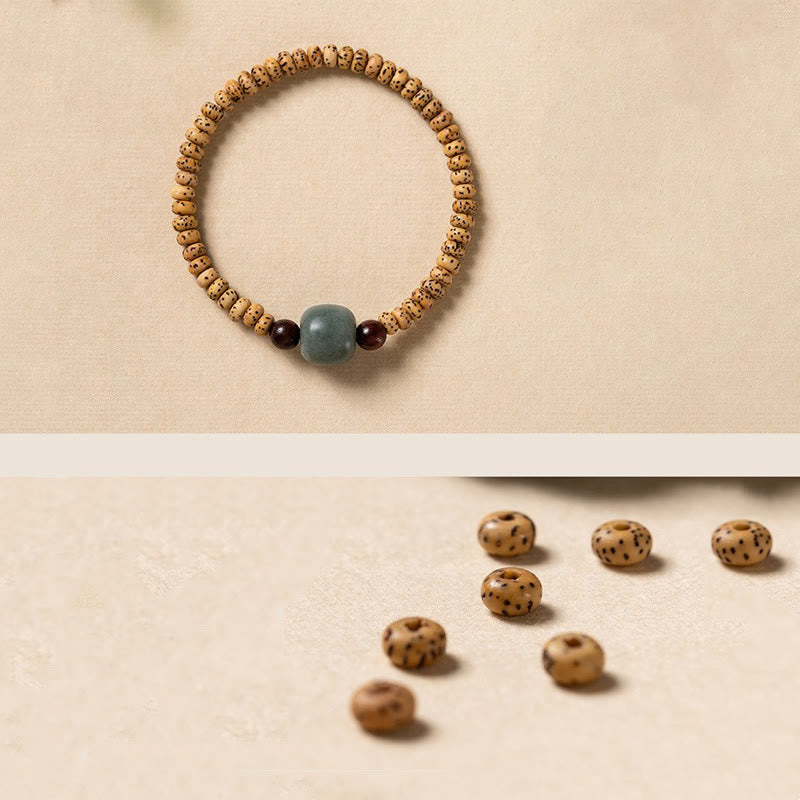 Buddha Stones Bodhi Seed Small Leaf Red Sandalwood Wisdom Bracelet - image 10