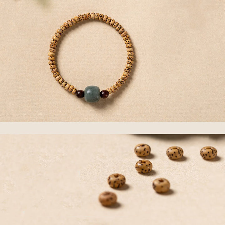 Buddha Stones Bodhi Seed Small Leaf Red Sandalwood Wisdom Bracelet - image 10