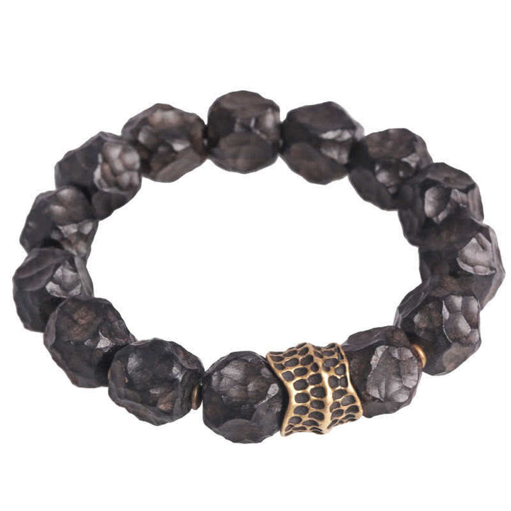 Buddha Stones Ebony Wood Copper Peace Balance Couple Bracelet - image 8