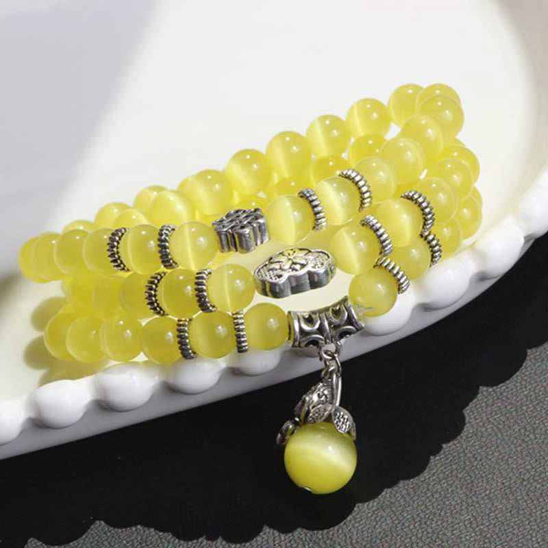 Buddha Stones Cat Eye PiXiu Support Triple Wrap Bracelet - image 14
