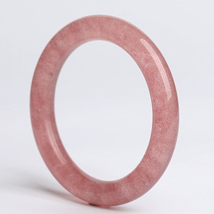 Buddha Stones Natural Strawberry Quartz Love Healing Bracelet Bangle - image 8