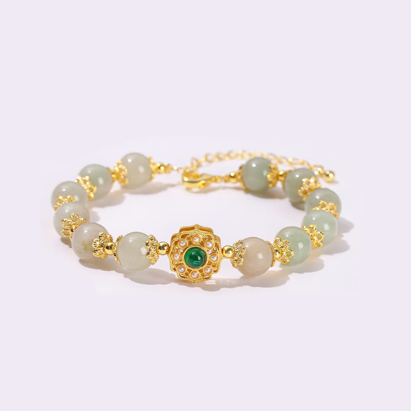 Buddha Stones Natural Jade Prosperity Bead Chain Bracelet - image 10