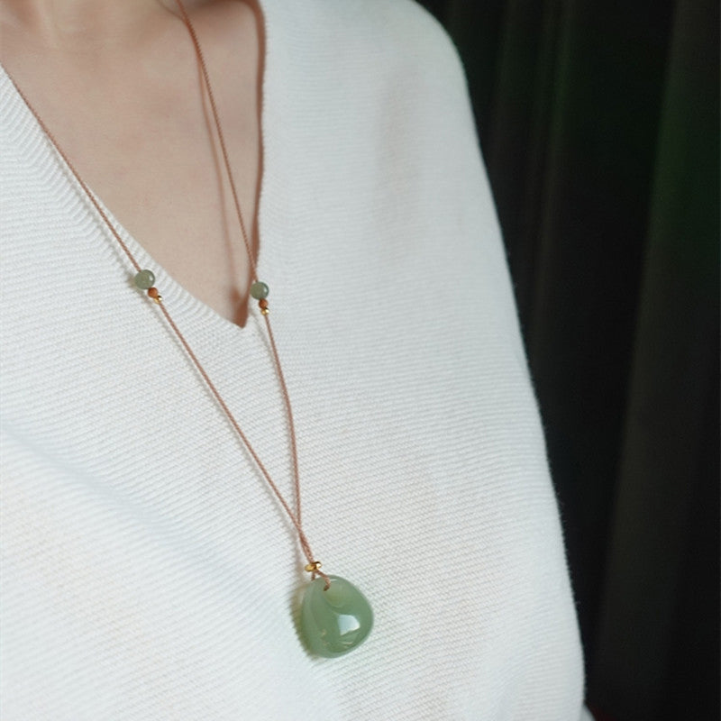 Buddha Stones Natural Jade Luck Prosperity Necklace Pendant (Random Color) - image 13