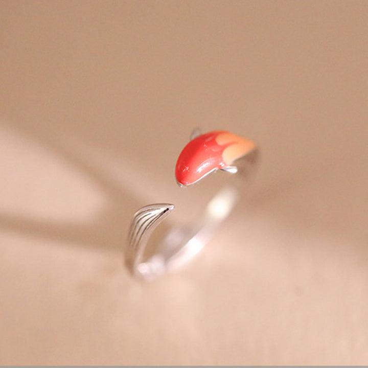 Buddha Stones Koi Fish Copper Balance Luck Adjustable Ring - image 10