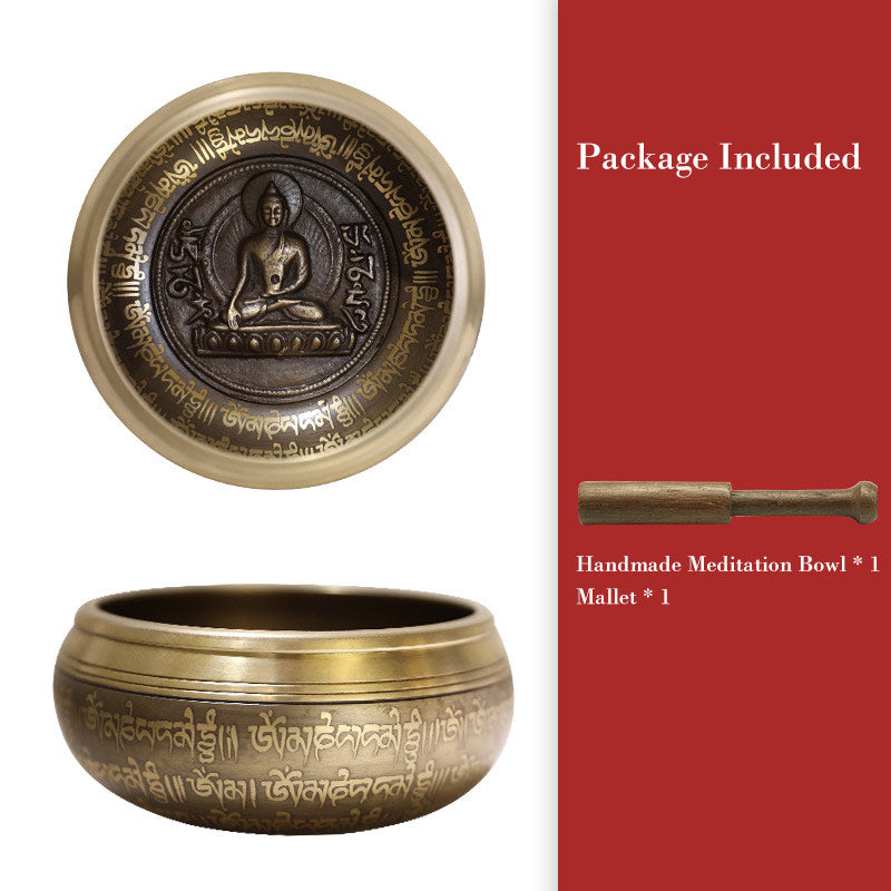 Buddha Stones Tibetan Sound Bowl Handcrafted for Focus and Meditation Peaceful Happiness Singing Bowl Set - 4.33IN (11CM) - image 3