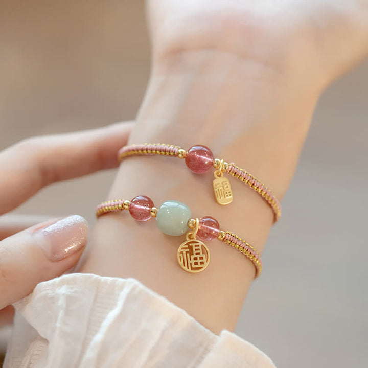 Buddha Stones Red Agate Jade Lotus Confidence Calm String Bracelet - image 18