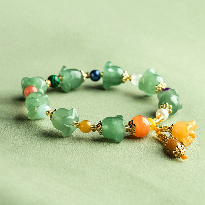 Buddha Stones Green Aventurine Magnolia Flower Luck Bracelet - image 4