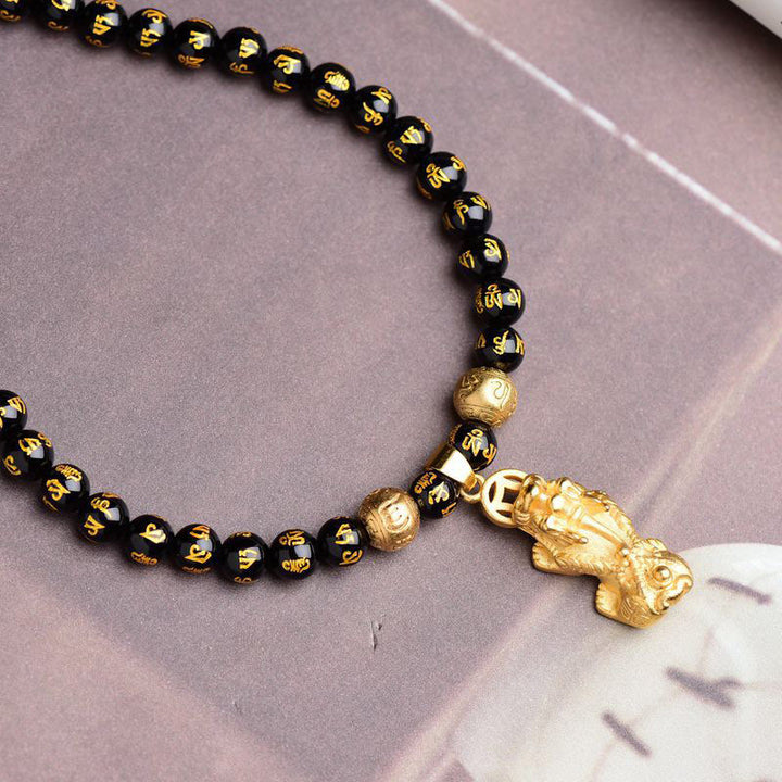 FengShui Obsidian PiXiu Wealth Necklace - image 1