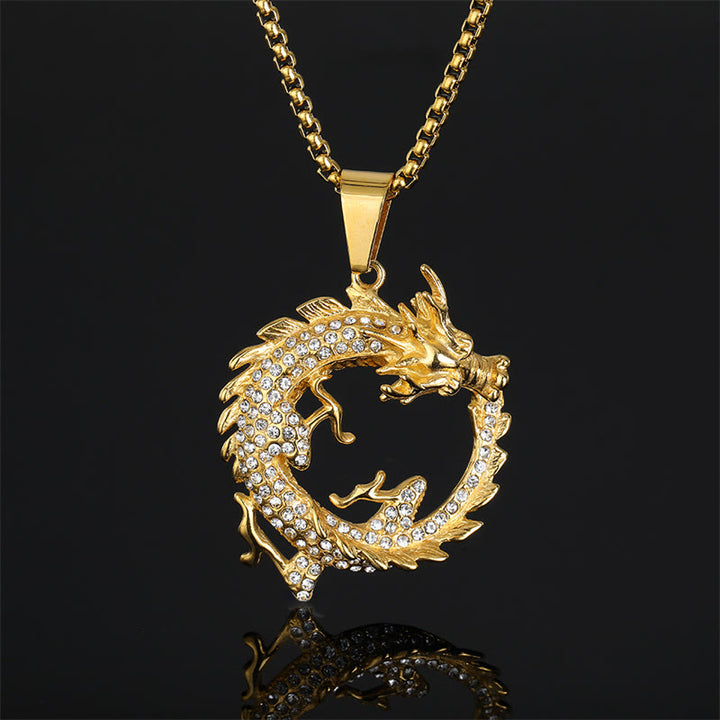 Buddha Stones Chinese Zodiac Dragon Pattern Success Necklace Pendant - Dragon(Protection♥Success) - image 0