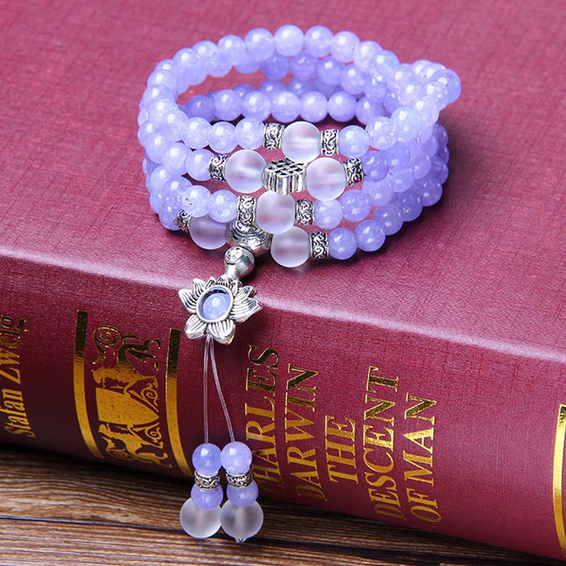 Buddha Stones Purple Jasper Bead Strength Bracelet Mala - Purple Jasper - image 0